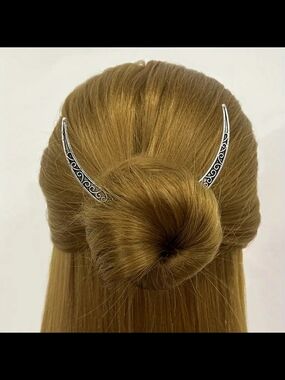 Celtic Filigree Crescent Moon Hair Pin - Viking Norse